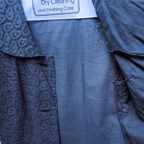 Vintage Black Eyelet Crop Jacket, Semmés Creations - Picture 5 of 6